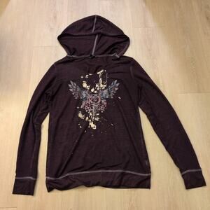 Y2K Rock & Republic Women Small Long Sleeve Rose Biker Grunge Emo Whimsigoth